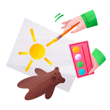 Hobby for children to paint with paints PNG, SVG