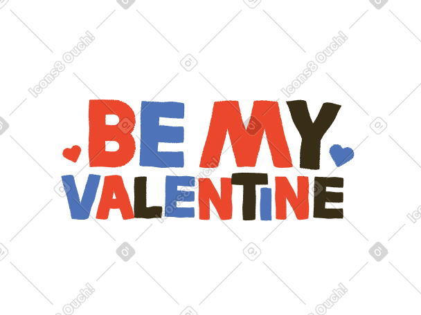 lettering be my valentine PNG, SVG