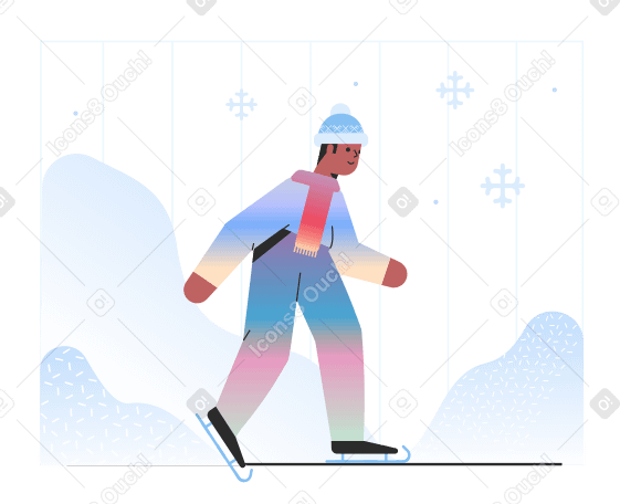 Homem patinando no gelo sozinho PNG, SVG