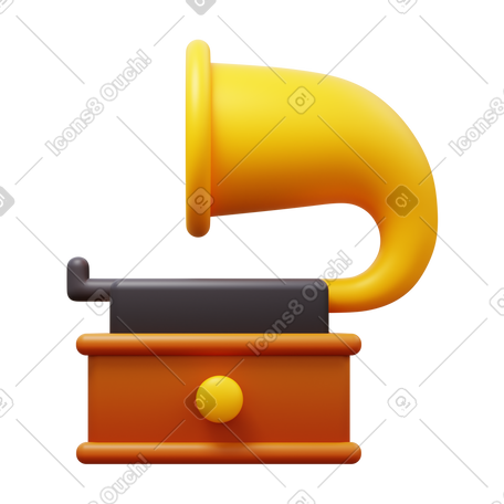 3D phonograph PNG, SVG