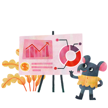 Elephant at finance analytics board PNG, SVG