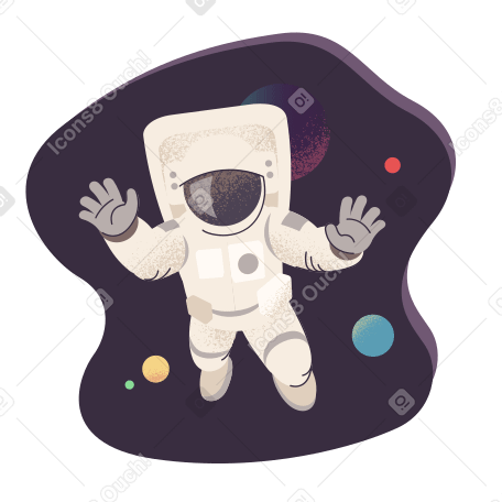 Illustration astronaute dans l'espace aux formats PNG, SVG