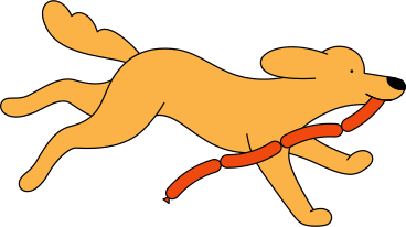 dog and sausage PNG, SVG