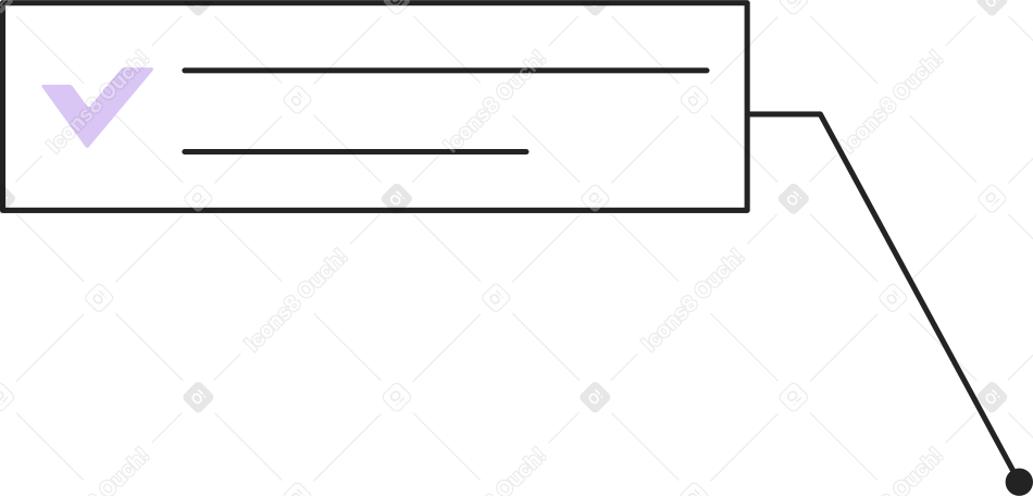 Выноска с текстом и галочкой в PNG, SVG