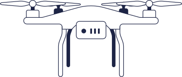 Levitating white drone animated illustration in GIF, Lottie (JSON), AE