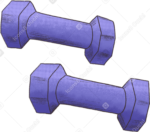 two purple dumbbells PNG、SVG