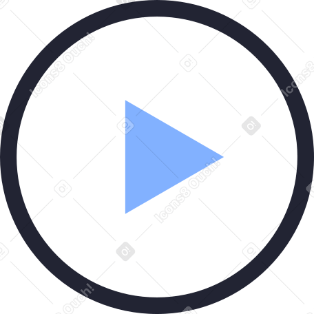 circle play button white Illustration in PNG, SVG