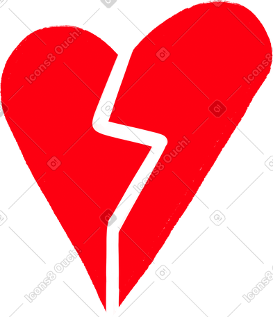 broken red heart PNG, SVG