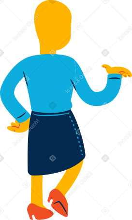 woman standing back Illustration in PNG, SVG