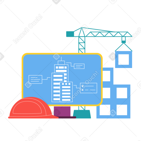 Building construction Illustration in PNG, SVG