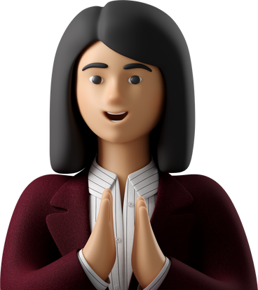 close up of businesswoman in red suit clapping hands PNG, SVG