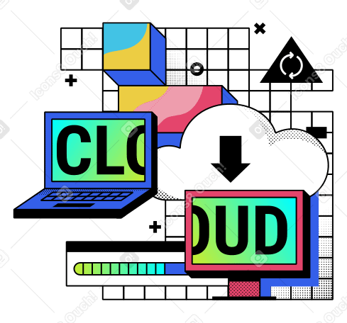 云存储和云计算 PNG, SVG