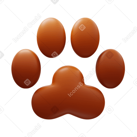 3D cat footprint Illustration in PNG, SVG