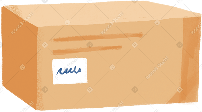 cardboard box with barcode PNG, SVG