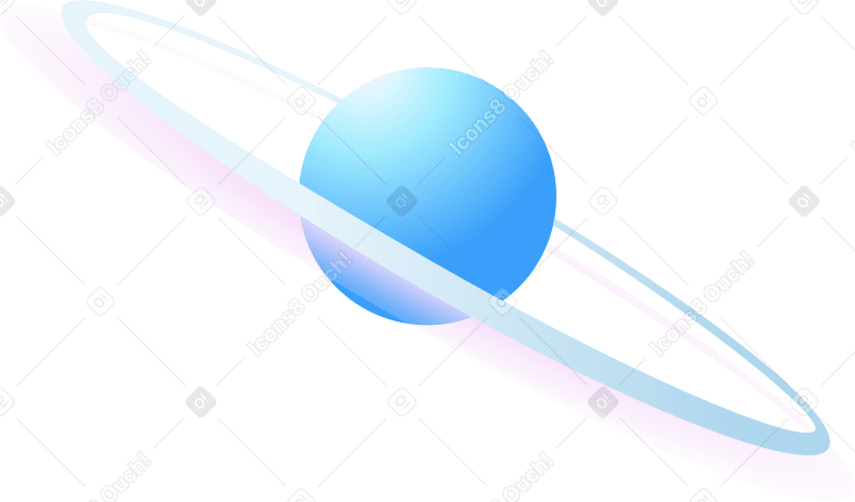 blue planet with rings PNG, SVG