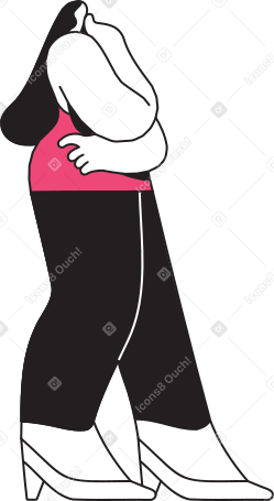 woman walking and thinking Illustration in PNG, SVG