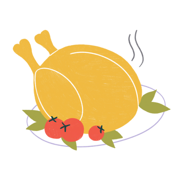 Baked turkey with tomato and salad PNG, SVG