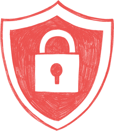 red protective shield with lock PNG, SVG
