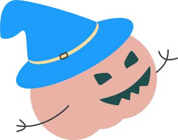 halloween pumpkin in a blue hat PNG, SVG