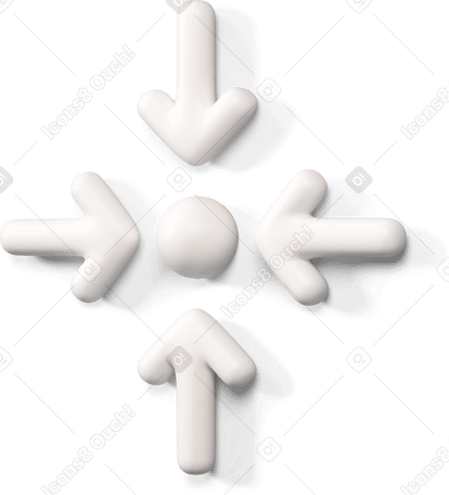 3D White meeting point icon turned to the left PNG, SVG