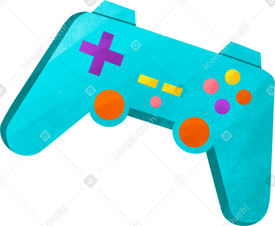 blue game joystick Illustration in PNG, SVG