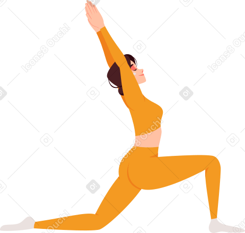 Giovane donna nella posa di yoga PNG, SVG