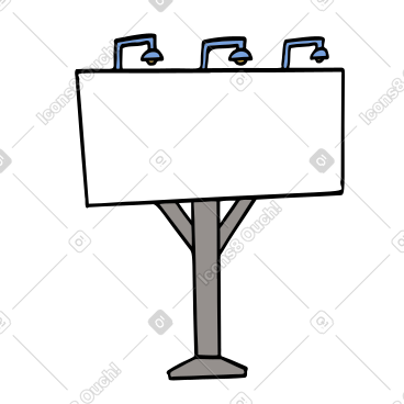 Blank white billboard with lights PNG, SVG