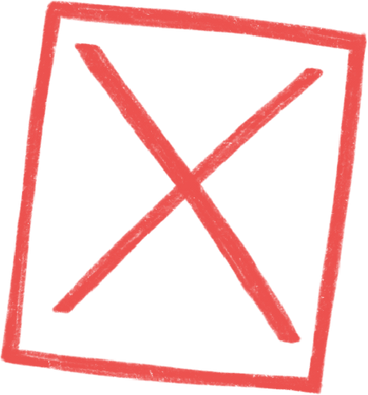 Rotes rechteck mit x-markierung PNG, SVG