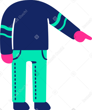 body pointing Illustration in PNG, SVG