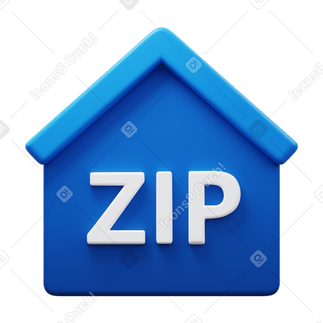 3D zip code PNG, SVG