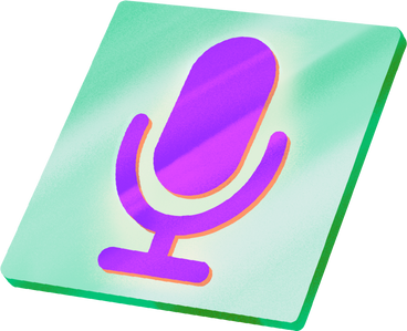 microphone icon on the green square PNG, SVG