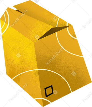yellow cardboard box Illustration in PNG, SVG