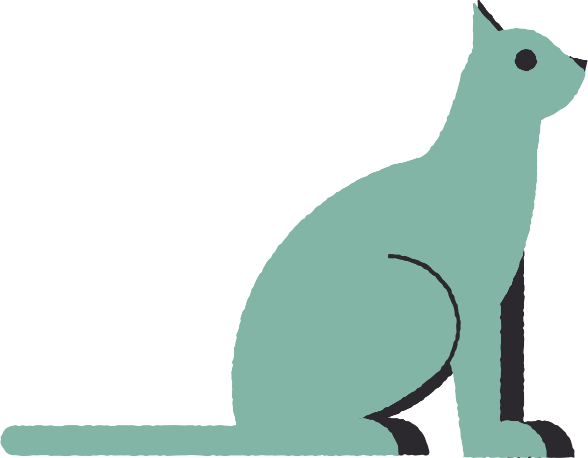 green cat Illustration in PNG, SVG