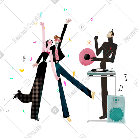 与 dj 一起玩舞曲的派对 PNG, SVG