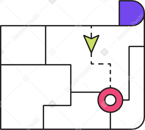 map with navigation Illustration in PNG, SVG