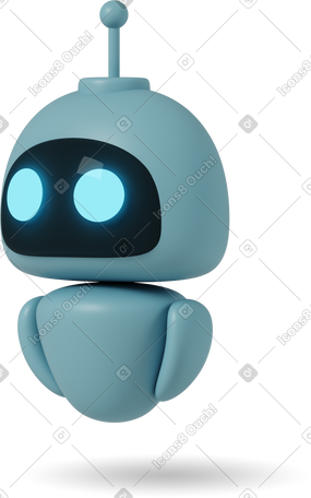 3D Chatgpt 机器人左转 PNG, SVG