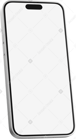 3D smartphone with blank screen turned right Illustration in PNG, SVG