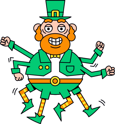 character in irish leprechaun costume PNG, SVG
