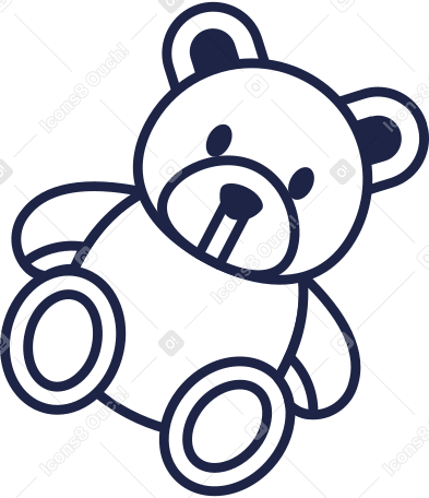 teddy line Illustration in PNG, SVG