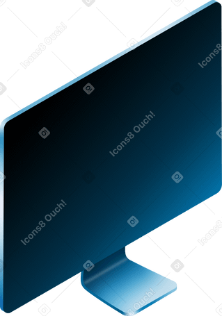 isometric blue imac pro monitor PNG, SVG