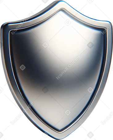 3D silver shield PNG, SVG