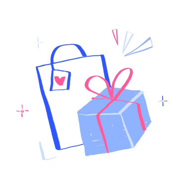 Мешки и коробки с подарками в PNG, SVG