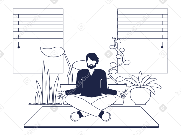 Meditating man Illustration in PNG, SVG