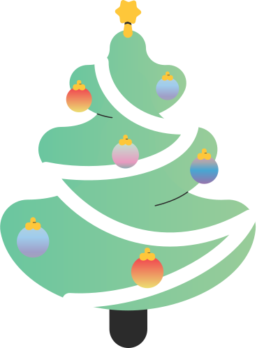 装饰的圣诞树 PNG, SVG