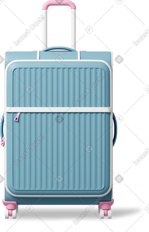 3D suitcase blue PNG, SVG