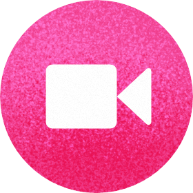 pink bubble with video icon PNG, SVG