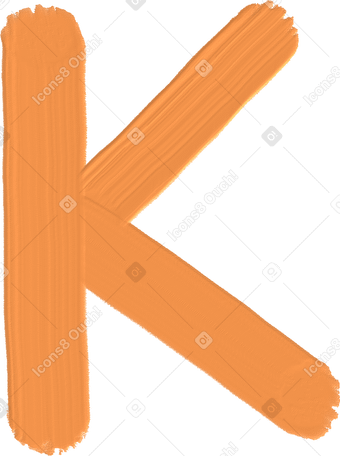 orange letter k PNG, SVG