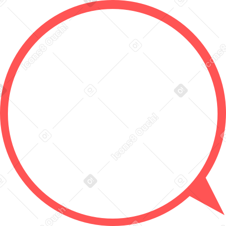 red round speech bubble Illustration in PNG, SVG