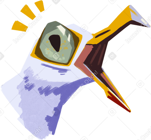 screaming seagull PNG、SVG