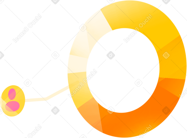 donut chart with user icon PNG, SVG